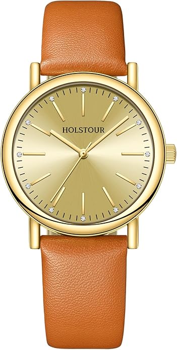 Watches for Women Crystal Accented Fashion Watch with Leather Band Gifts for Women