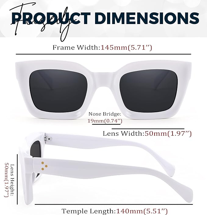 FEISEDY Classic Women Sunglasses Fashion Thick Square Sun Glasses Chunky Frame UV400 B2471