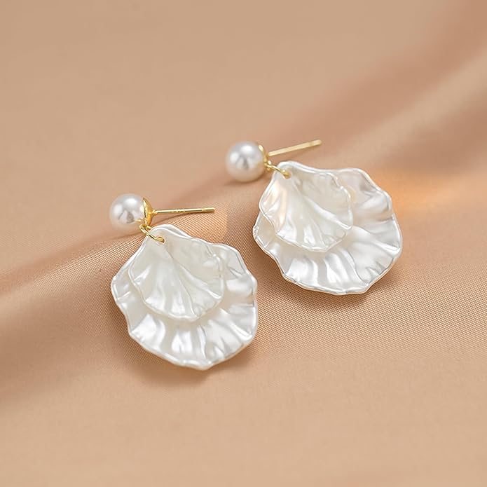 Long Pearl Earrings for Women 925 sterling silver Pearl Dangle Earrings Hypoallergenic Elegant Wedding Pearl Tassel Earrings for Bridal Christmas Gift…