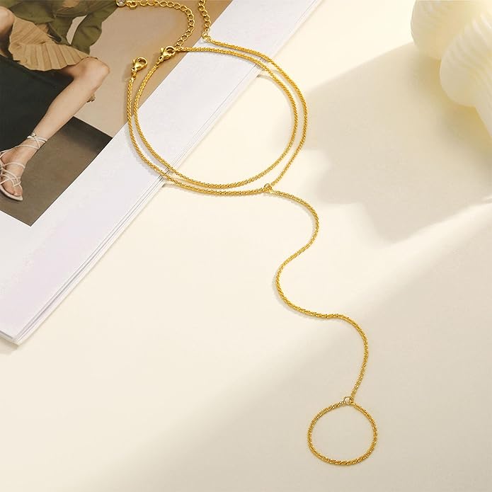Foxgirl Gold Ankle Bracelets for Women 14K Gold Plated/Silver Anklets for Women Waterproof Minimalist Cuban Link Anklets Set Dainty Layered Ankle Bracelets Anklets for Women Gold Anklet Jewelry Gifts