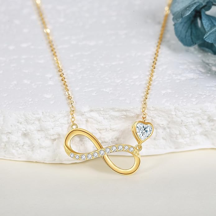ELFRONT Mothers Day Gifts 14k Real Gold Dainty Necklace, Solid Gold Delicate Pendant For Women Mom Lover