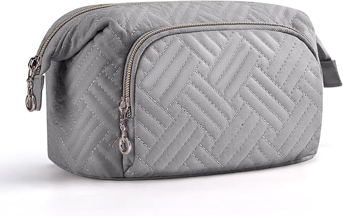 BAGSMART Travel Makeup Bag, Cosmetic Bag Make Up Organizer Case,Large Wide-open Pouch for Women Purse for Toiletries Accessories Brushes