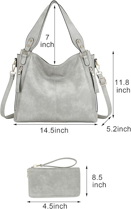 Women's Hobo Handbags Crossbody Bags Ladies Tote Shoulder Bags Purses and Wallet Set 2pcs