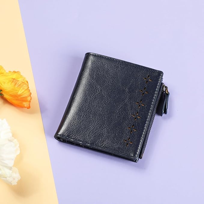 Lavemi Ultra Thin Small Compact Leather Womens Girls Wallets RFID Blocking Credit Card Holder for Women