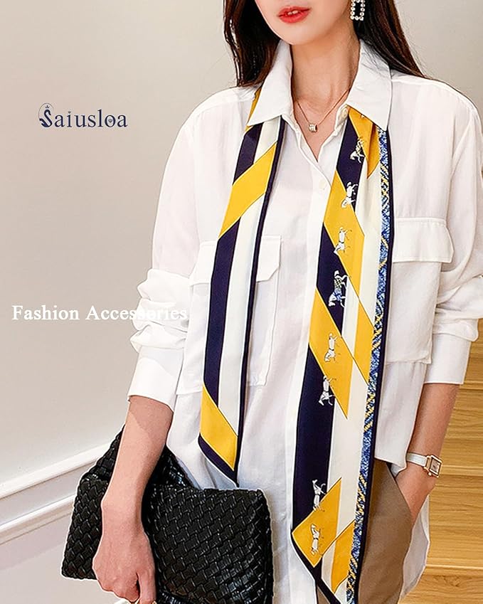 Purse Scarf For Handbags Head Scarves For Women's Hair Bags Scarfs Long Skinny Scarves Fashion Silky