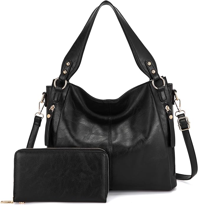 Women's Hobo Handbags Crossbody Bags Ladies Tote Shoulder Bags Purses and Wallet Set 2pcs