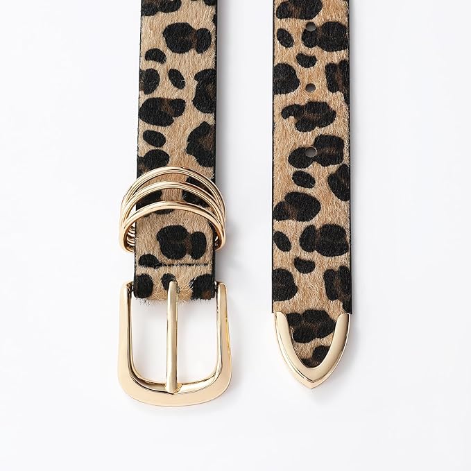 Belts for Women with Gold Buckle Faux Leather Belts Fashion Casual belts for jeans