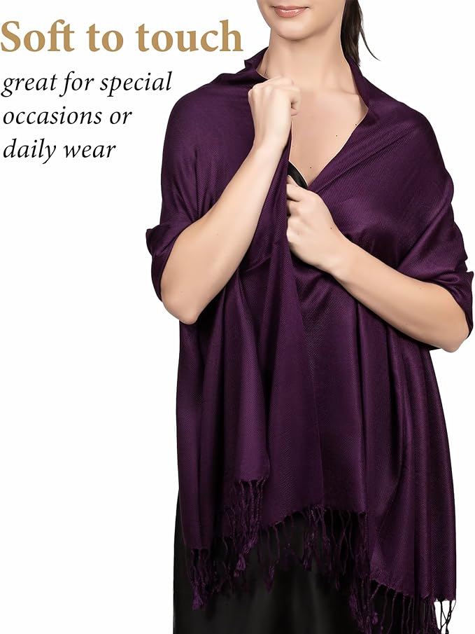 Achillea Soft Silky Pashmina Scarf for Women – Shawl Wrap for Evening Dresses, Bridesmaids, Weddings & Everyday Wear