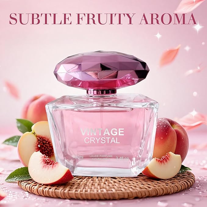 Vintage Crystal Women Perfume–Bold & Sophisticated Scent Eau De Parfum With Citrus,Spice,And Woody Notes Long Lasting Natural Spray Fragrance 3.4 Fl Oz