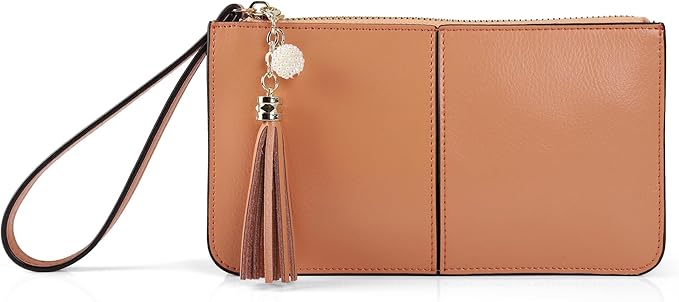 befen Genuine Leather Wristlet Clutch for Women Ultra-Slim Ladies Credit Card Holder Wallet Purses with RFID Protection