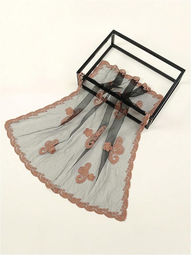 Floerns Women's Flower Embroidery Hair Scarf Headband Sheer Lace Hair Bandana
