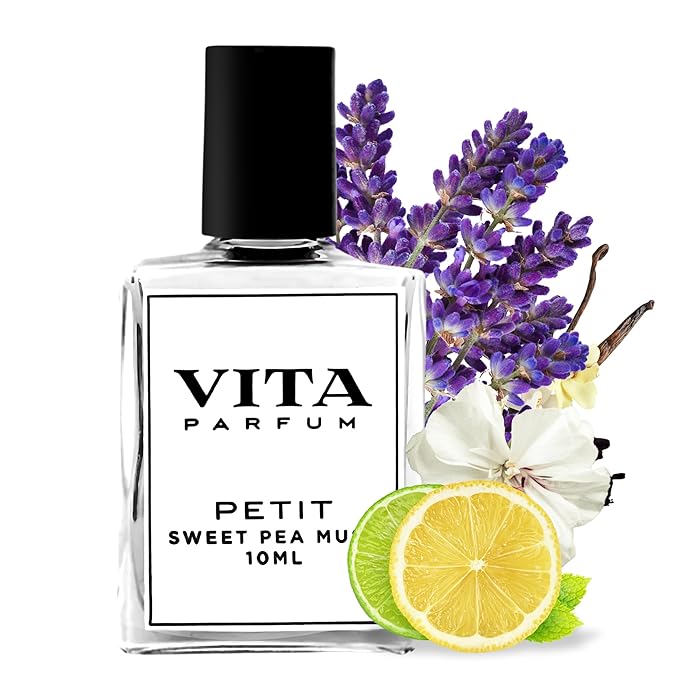 Vita Parfum Sweet Pea Perfume Oil, Mini Roll On Parfum for Women, Baby Perfume for Girls and Boys, Vegan Cruelty Free Perfume in Petit Sweet Pea Musk Scent, 10ml