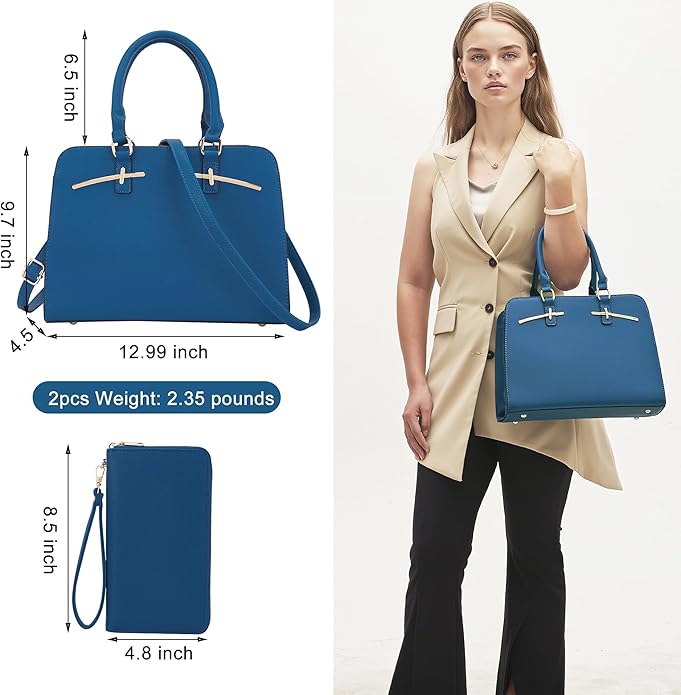 Purses for Women Handbag Wallet Tote Shoulder Hobo Bag Top Handle Satchel Purse Set 2pcs with 3 Compartments