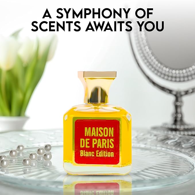 Maison De Paris Blanc for Women, Eau de Parfum Natural Spray | Floral and Oriental Notes | Sensual and Fresh Fragrance, for all Skin Types | Casual and Formal Wear, 3.4 Fluid Ounce/100 Ml