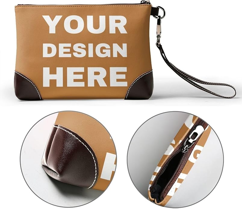 Custom Leather Wristlet Personalized Wallets For Women Men Wristlet Handbags Customized Clutch Purses For Women