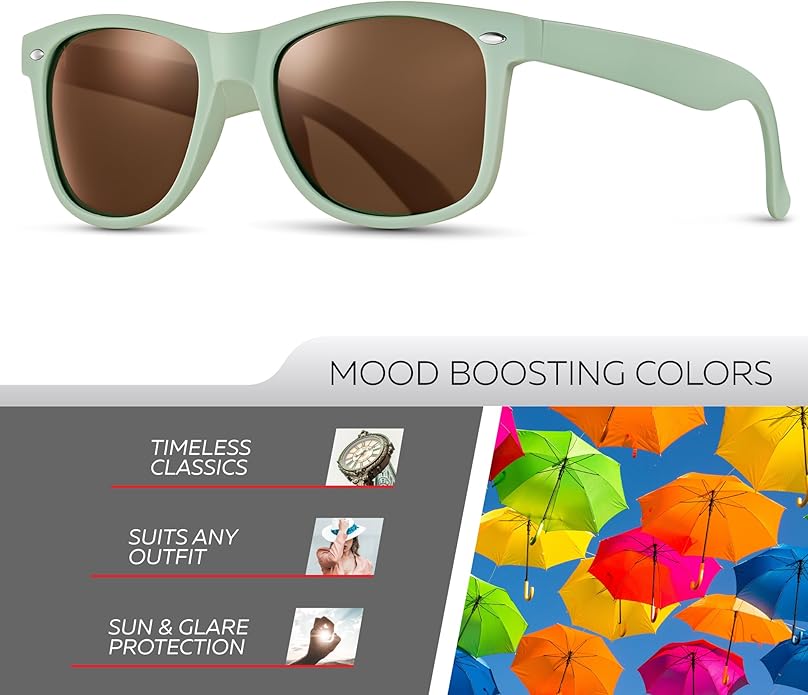 Retro Rewind Polarized Sunglasses for Men and Women - UV Protection Classic Sun Glasses