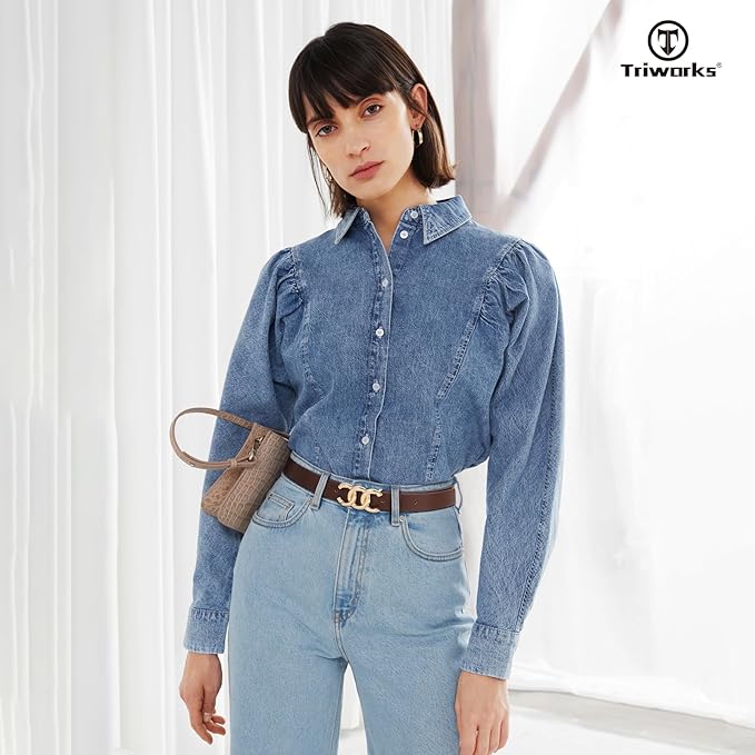 TRIWORKS 3 Pack Women's Belts for Jeans Pants Fashion Waist Belts for Ladies Leather Belts
