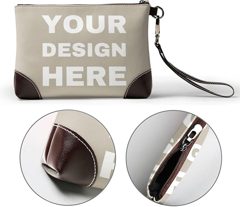 Custom Leather Wristlet Personalized Wallets For Women Men Wristlet Handbags Customized Clutch Purses For Women
