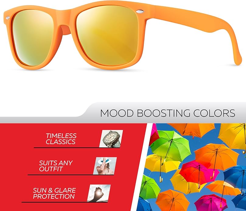 Retro Rewind Polarized Sunglasses for Men and Women - UV Protection Classic Sun Glasses