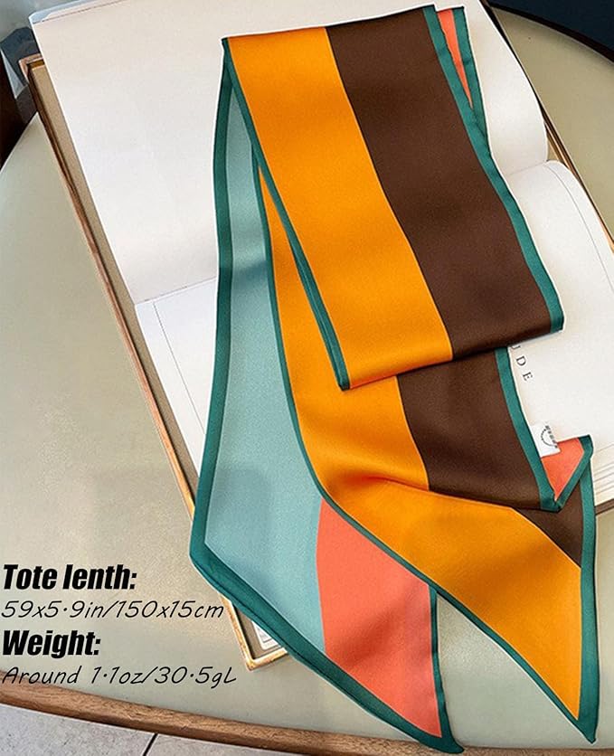Head Scarf Hair Neck Scarves For Women Purse Bag Scarfs For Handbags Silky Long Thin Satin Headscarf Fashion