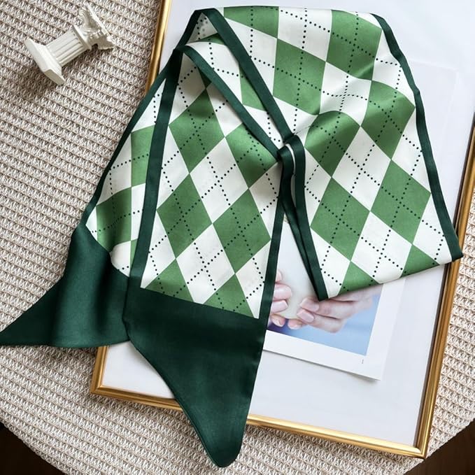 Silk Head Scarf for Hair Fashion Headwrap for Women Lightweight Neck Tie