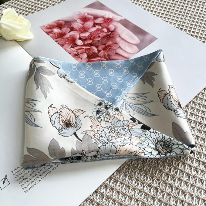 Silk Head Scarf for Hair Fashion Headwrap for Women Lightweight Neck Tie
