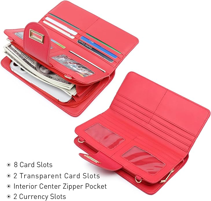 MKP COLLECTION Women Small Crossbody Shoulder Bag Zip Wallet Purse Handbags Clutch Credit Card Holder with Chain Strap