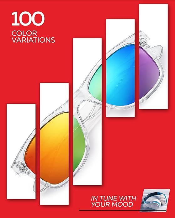 Retro Rewind Polarized Sunglasses for Men and Women - UV Protection Classic Sun Glasses
