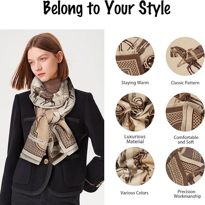 EXTREE Scarfs for Women Pashmina Silky Shawl Wrap for Evening Dressing Blanket Open Front Poncho Cape