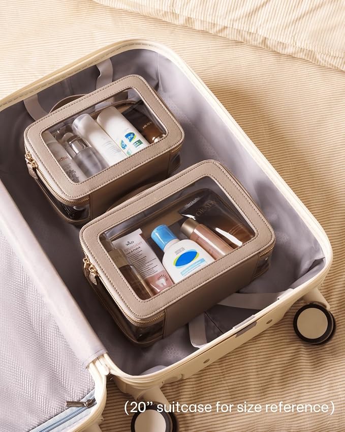 4 Pcs Clear Cosmetic Bag Set for Women Makeup Bag with Handle, Travel Toiletry Bag Transparent Cosmetic Case Portable Make Up Organizer Bag for Essentials