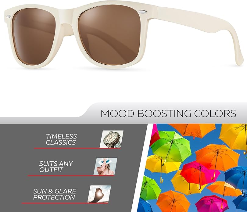 Retro Rewind Polarized Sunglasses for Men and Women - UV Protection Classic Sun Glasses