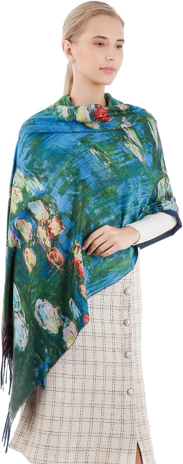 Scarf Shawl Wraps for Women Pashmina Soft Cashmere Scarf Printed Large Blanket Scarf Warm for Fall Winter