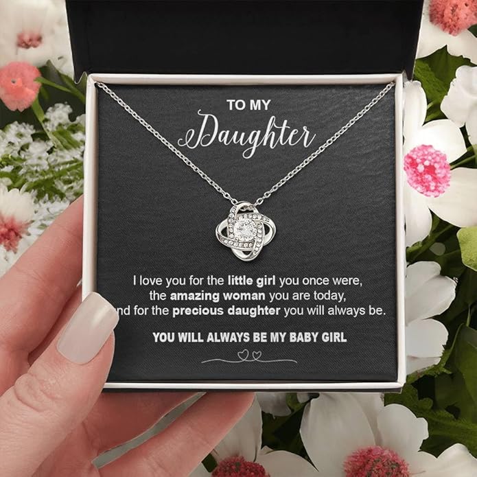VIRAGIL To My Daughter Gift Necklace From Dad or Mom - Badass Daughter Jewelry With Heartfelt Message & Elegant Box