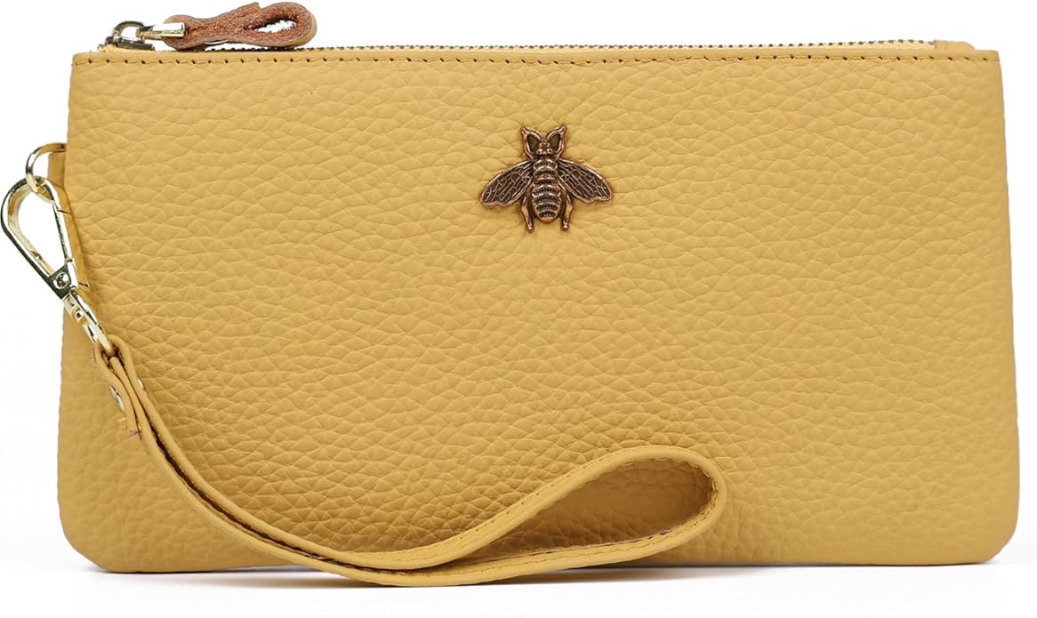 imeetu Women's Wristlet Clutch Purse Leather Cell Phone Wallet Handbag with Wrist Strap