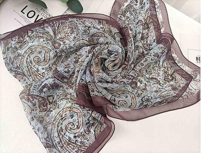 Pokeedioty Scarfs for Women Lightweight Scarves Elegant Floral Pattern Sheer Scarfs Shawls Wraps