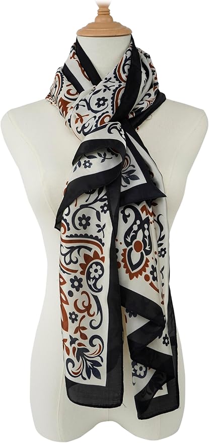 YOUR SMILE Large Mulberry Silk Feeling Long Stain Scarf Lightweight Sunscreen Shawls Wraps for Women