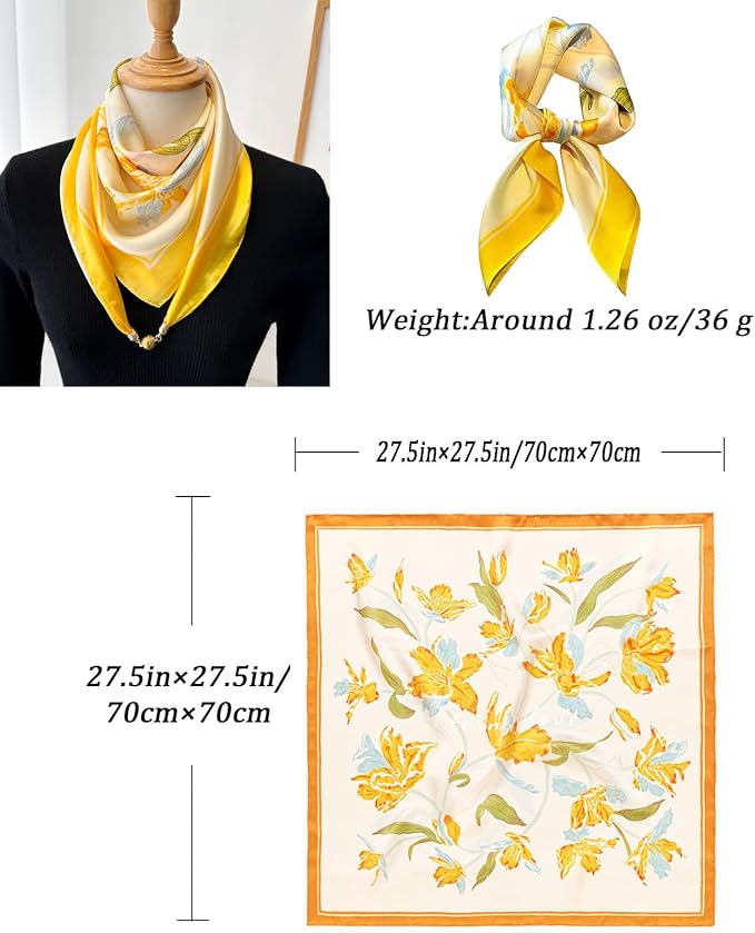 Neck Scarf For Womens Silky Head Scarves Hair Bandanas Square Scarf Fashion Accessories lightweight