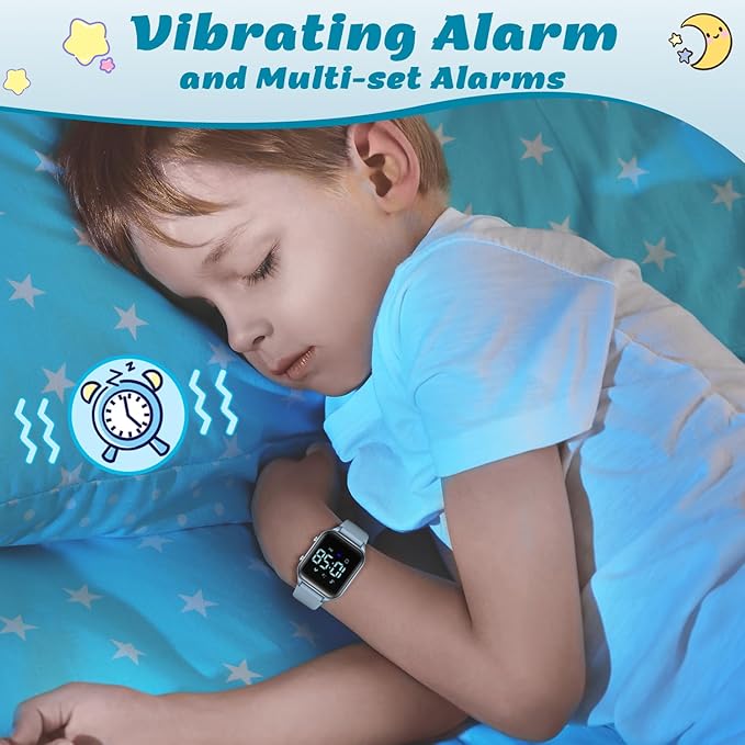 L LAVAREDO Kids Digital Watches for Boys Girls,Waterproof Sport Watch with Pedometer Stopwatch Vibration Alarm for Ages 5-13,No App Fitness Tracker Watch for Kids Teens Birthday Christmas Gifts