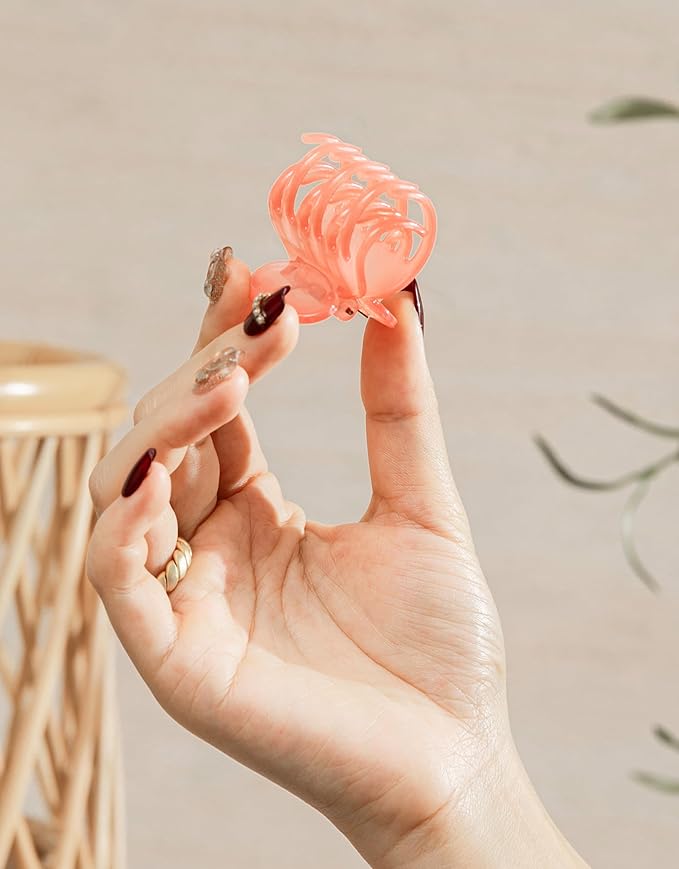 Small Hair Clips for Women Girls, 8 PCS 1.6 Inch Hair Claw Clips for Thin/Medium Thick Hair 4 Style Matte Hair Jaw Clips Non-Slip Tiny Hair Accessories