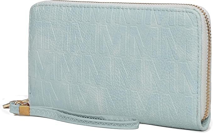 MKF Collection Wristlet Wallet for Women, Small Vegan Leather Credit Card Holder with Zipper Coin Pocket Wallet Purse Handbag By Mia K