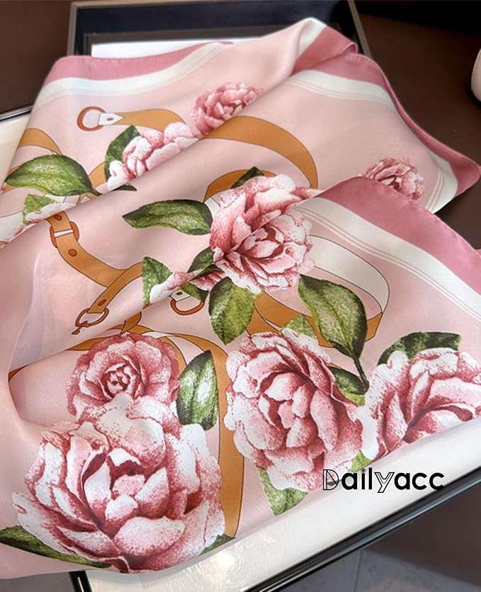 Dailyacc Hair Bandanas Scarf For Women Lightweight Fashion Neck Silk Satin Head Scarves For Sleeping Handbags Scarf