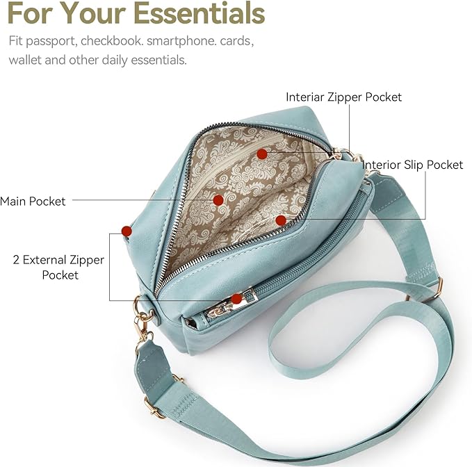 SENDEFN Leather Crossbody Bag for Women Small Clutch Purses Crossbody Shoulder Handbag Wallet Purses RIFD Card Slots