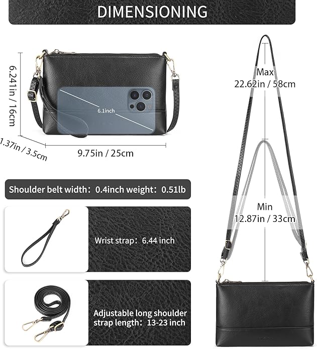 GAEKEAO Wristlet Wallet Clutch Purses For Women Small Crossbody Bag Cell Phone Wallet Purse Shoulder Handbag with Card Slots