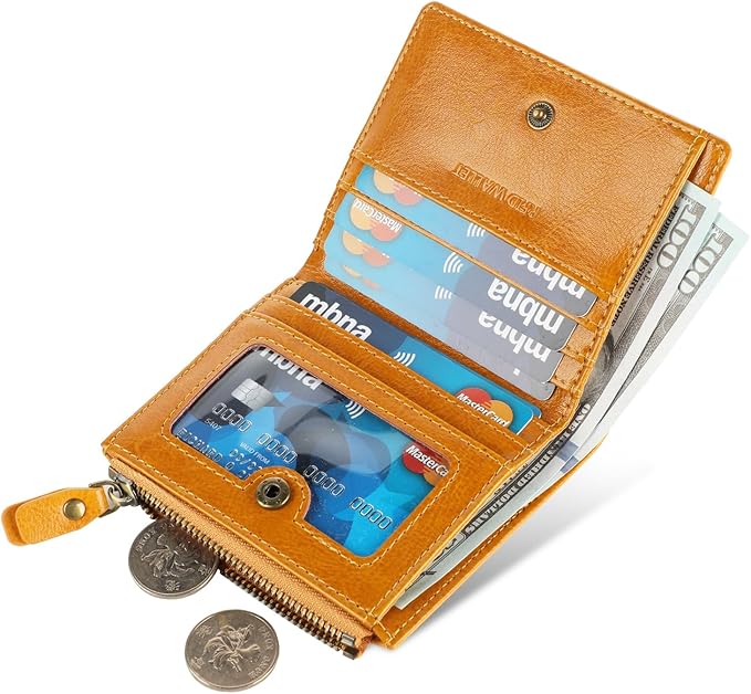Lavemi Ultra Thin Small Compact Leather Womens Girls Wallets RFID Blocking Credit Card Holder for Women