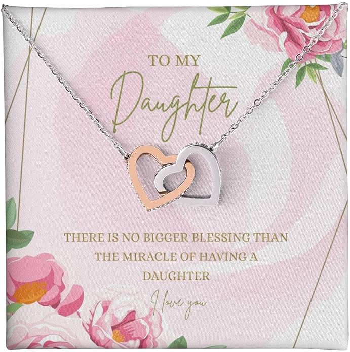 VIRAGIL To My Daughter Gift Necklace From Dad or Mom - Badass Daughter Jewelry With Heartfelt Message & Elegant Box