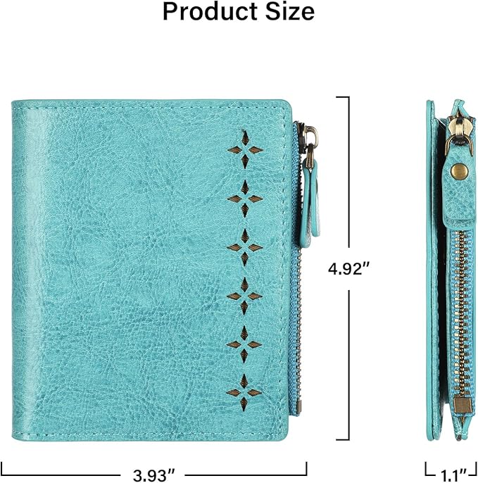 Lavemi Ultra Thin Small Compact Leather Womens Girls Wallets RFID Blocking Credit Card Holder for Women