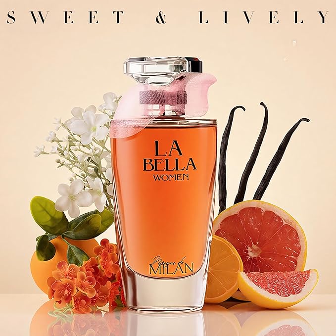 LA BELLA, Perfume for Women, Long Lasting EDP, Feminine Scent, Delicate Fragrances for Women, Day to Night Wear, 3.4 Fl Oz (LA BELLA)