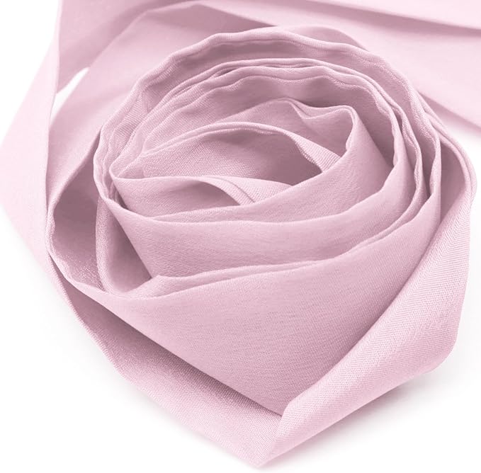 Long Satin Neckerchief Versatile Ribbon Tie Neck Scarf Solid Color Skinny Womens Tie