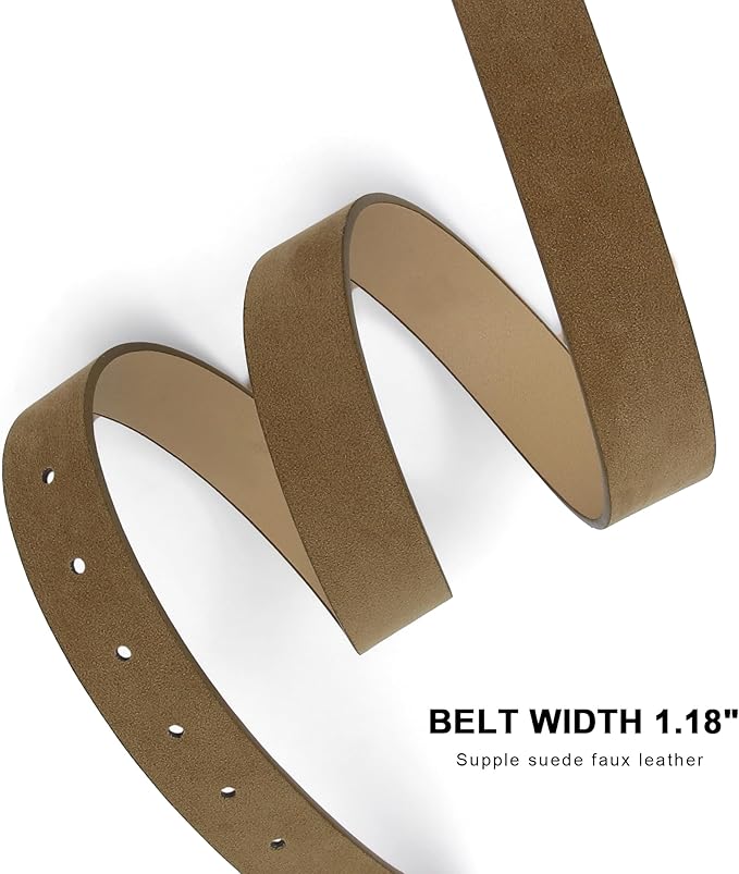 Earnda Leather Belts for Women Casual Fashion Waist Belt with Liquid Shapes Gold Buckle for Jeans Pants Dresses
