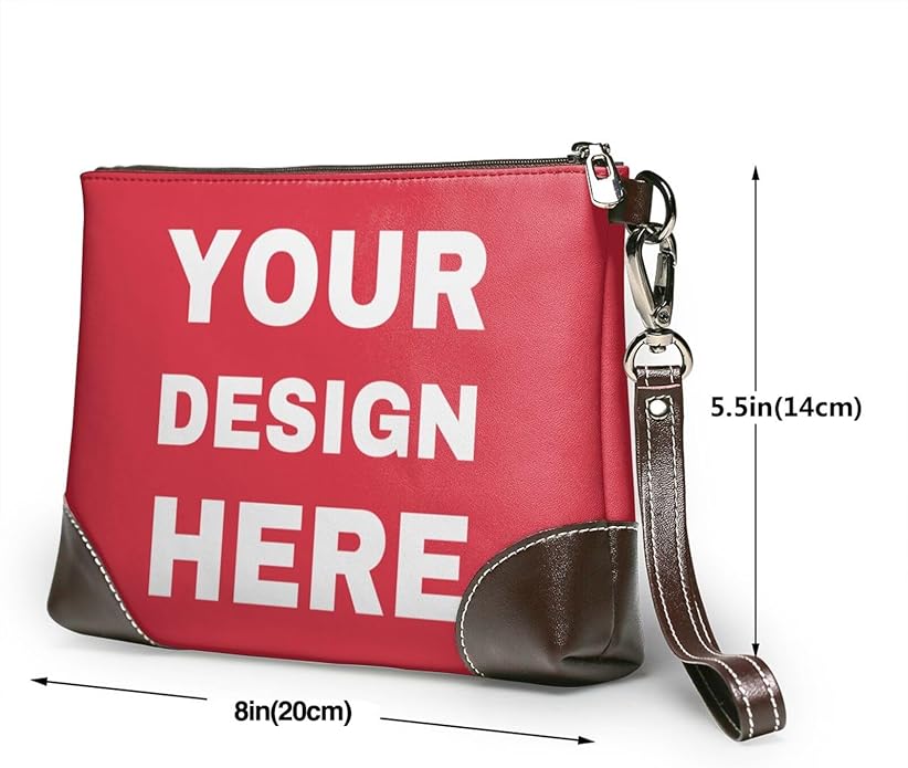 Custom Leather Wristlet Personalized Wallets For Women Men Wristlet Handbags Customized Clutch Purses For Women
